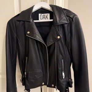 Oak NYC leather biker jacket